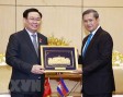 Chủ tịch Quốc hội Vương Đình Huệ tiếp Đại tướng Hun Manet, Phó Tổng Tư lệnh, Tư lệnh Lục quân Quân đội Hoàng gia Campuchia